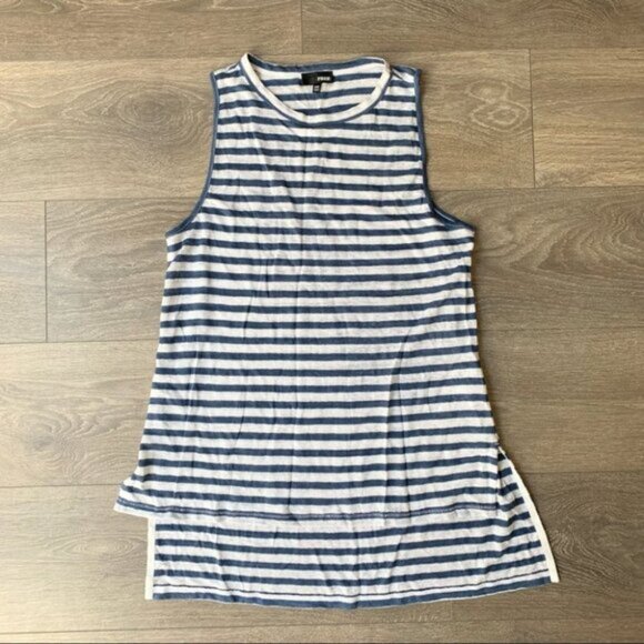 Aritzia Wilfred Free Striped Tank Top Sleeveless White Blue Linen Size XXS - Picture 8 of 11